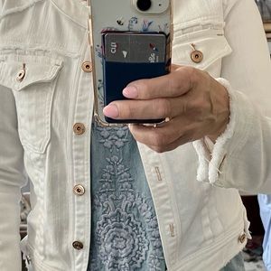 INC  cute white jacket jacket with Brass buttons Size M